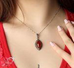 گردنبند نقره با سنگ عقیق کد:۱۲۴۶
