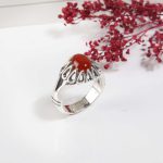 انگشتر نقره مردانه با سنگ عقیق اصل کد4659