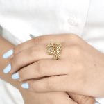 انگشتر تراش طرح قلب زنانه طلا روس 5153