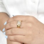 انگشتر نگین یک ردیف زنانه طلا روس 5156