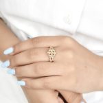 انگشتر طرح گل زنانه طلا کد5157