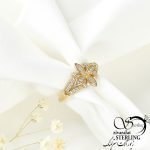 انگشتر طرح گل زنانه طلا کد5157
