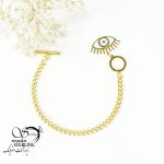 دستبند استیل زنانه طرح چشم نظر کد 5760