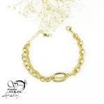دستبند استیل زنانه دو زنجیره کلاسیک کد 5764