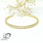 دستبند تنیسی زنانه طرح طلا کد 5779