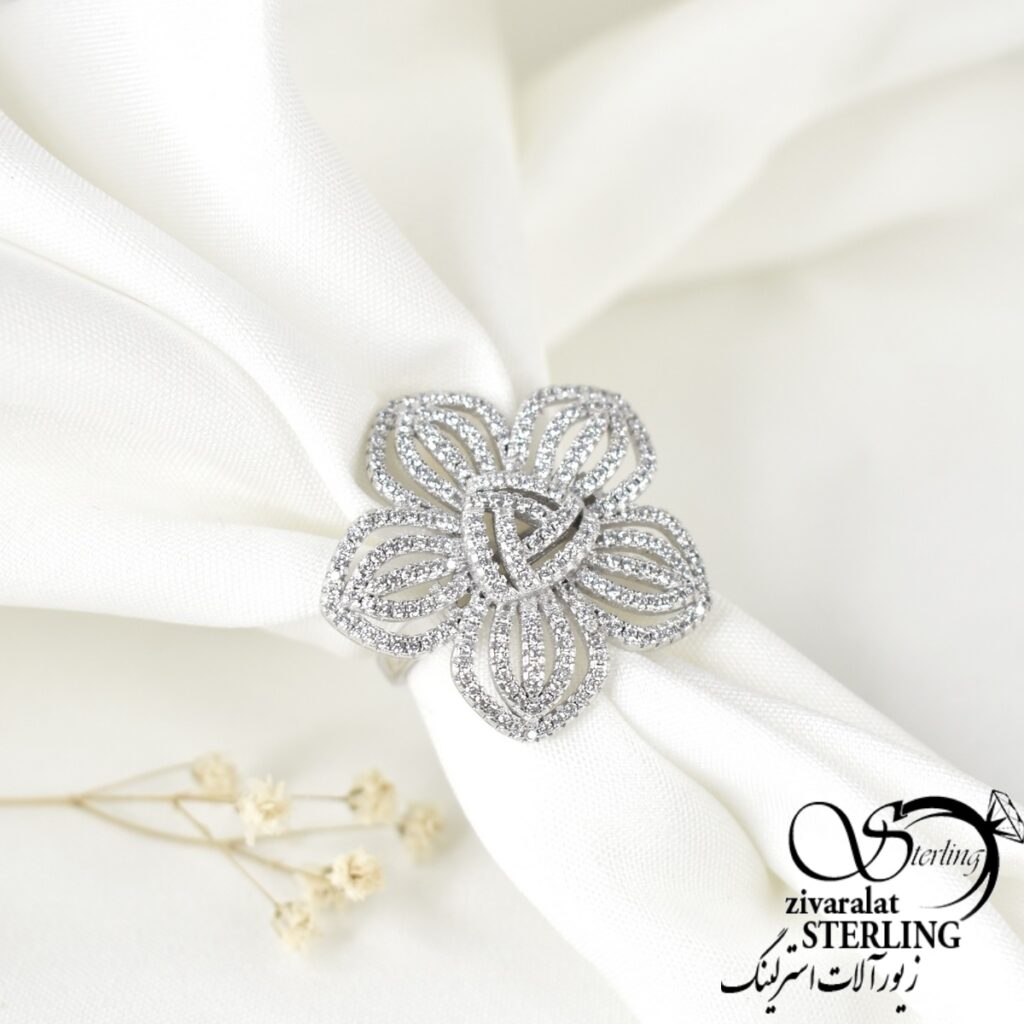 انگشتر نقره طرح گل کد:۱۱۵۱