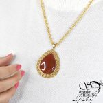گردنبند طرح عقیق نگین اشکی