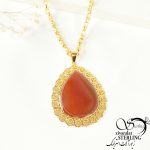 گردنبند طرح عقیق نگین اشکی