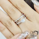 حلقه پشت حلقه نقره تک نگین کد 10633