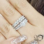 حلقه پشت حلقه نقره ایتالیا تمام نگین کاری کد 10636