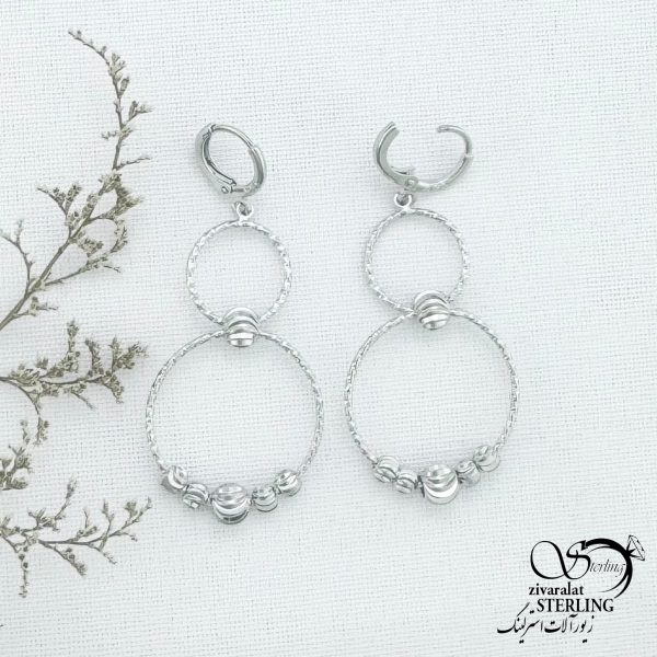 گوشواره حلقه گوی دار برند ژوپینگ کد 12601