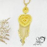 گردنبند قلب مجلسی آویز دار طرح طلا کد 14740