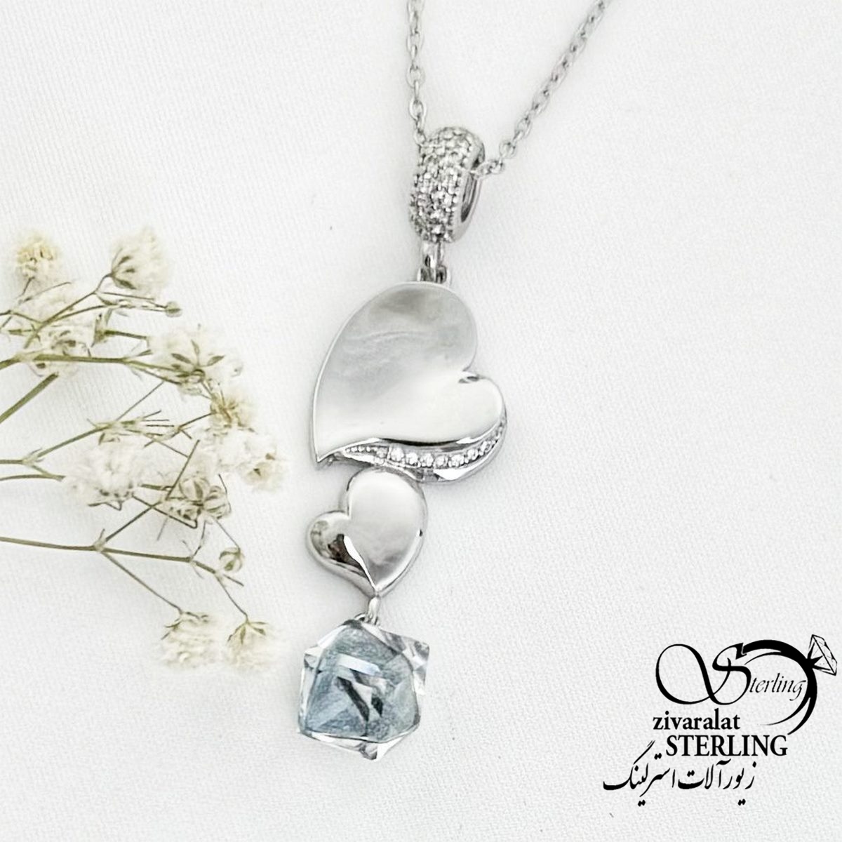 گردنبند قلب آیینه ای کد 16416