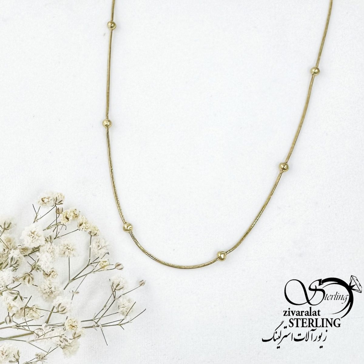 گردنبند استیل ماری و گوی کد 16487