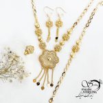 سرویس مجلسی آویز گل طرح طلا کد 17411