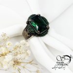 انگشتر نقره 925 عیار طرح زمرد کد 17891