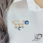 سنجاق سینه ysx آویز ماه چشم نظر کد 18647