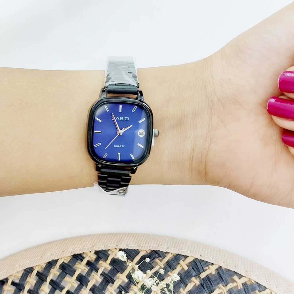 ساعت مربعی بند استیل مشکی برند کاسیو CASIO کد 19480